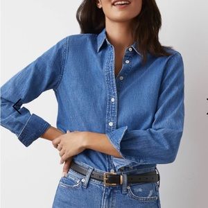 Ayr The Big Boy Denim Chambray Shirt, S